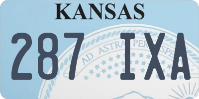KS license plate 287IXA