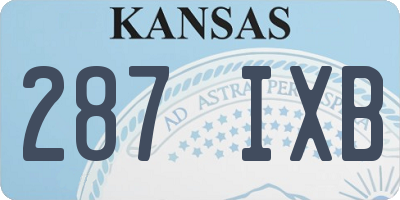 KS license plate 287IXB