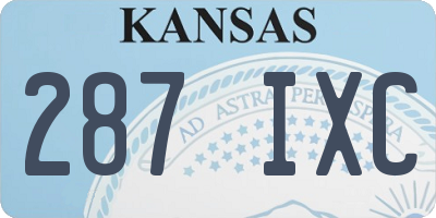 KS license plate 287IXC
