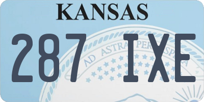 KS license plate 287IXE