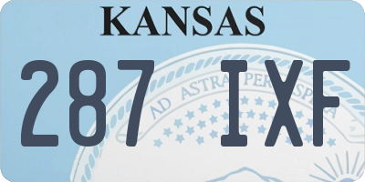 KS license plate 287IXF
