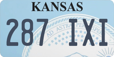 KS license plate 287IXI
