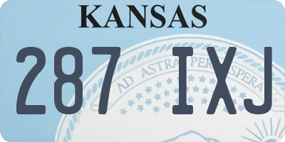 KS license plate 287IXJ