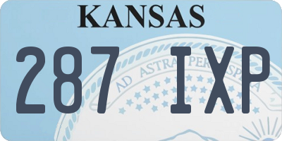KS license plate 287IXP