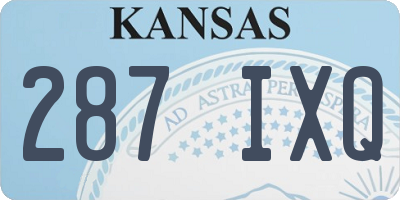 KS license plate 287IXQ