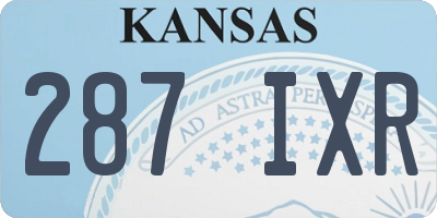 KS license plate 287IXR