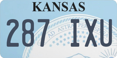 KS license plate 287IXU