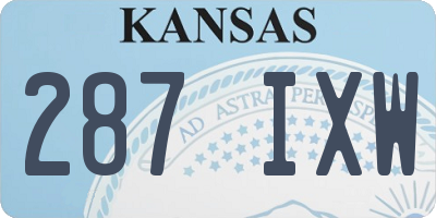 KS license plate 287IXW