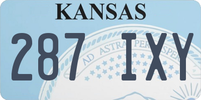 KS license plate 287IXY