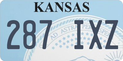 KS license plate 287IXZ