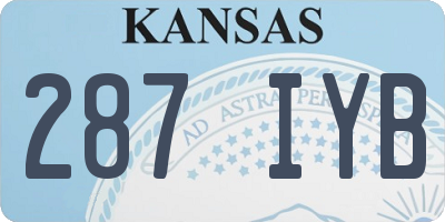 KS license plate 287IYB