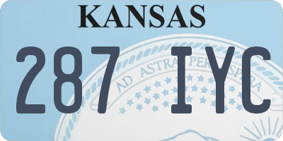 KS license plate 287IYC