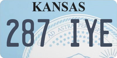 KS license plate 287IYE