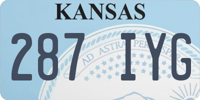 KS license plate 287IYG