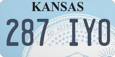 KS license plate 287IYO