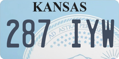 KS license plate 287IYW