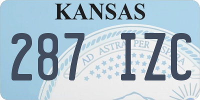 KS license plate 287IZC