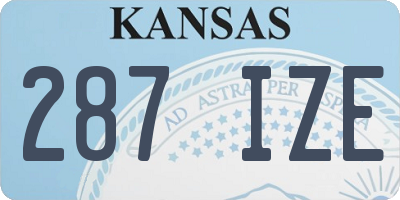 KS license plate 287IZE