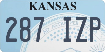 KS license plate 287IZP