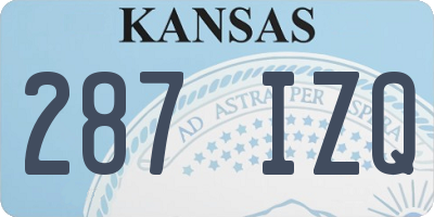 KS license plate 287IZQ