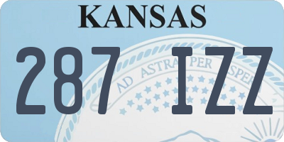 KS license plate 287IZZ