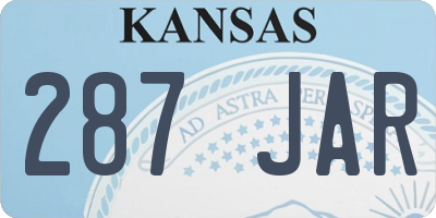 KS license plate 287JAR