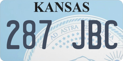 KS license plate 287JBC