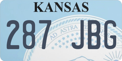 KS license plate 287JBG