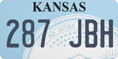 KS license plate 287JBH