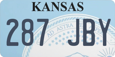 KS license plate 287JBY