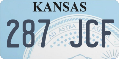 KS license plate 287JCF