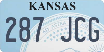 KS license plate 287JCG