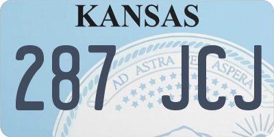 KS license plate 287JCJ
