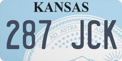 KS license plate 287JCK