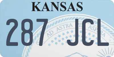 KS license plate 287JCL