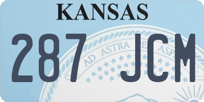 KS license plate 287JCM