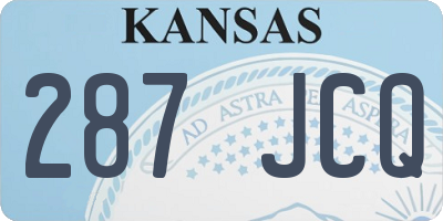 KS license plate 287JCQ