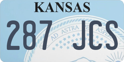 KS license plate 287JCS
