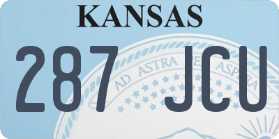 KS license plate 287JCU