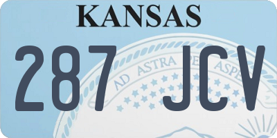 KS license plate 287JCV