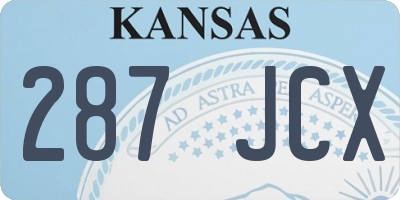 KS license plate 287JCX