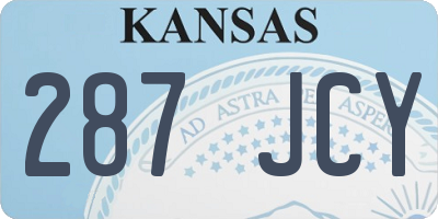 KS license plate 287JCY