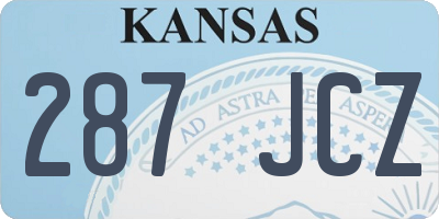 KS license plate 287JCZ