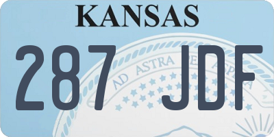 KS license plate 287JDF