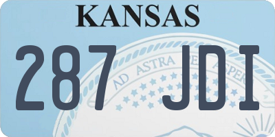 KS license plate 287JDI