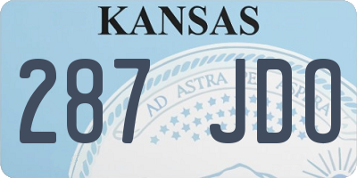 KS license plate 287JDO