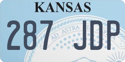 KS license plate 287JDP