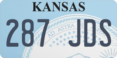 KS license plate 287JDS