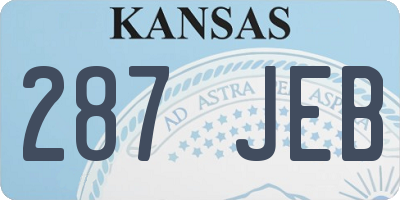 KS license plate 287JEB