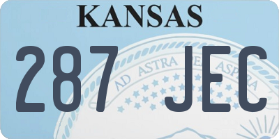 KS license plate 287JEC